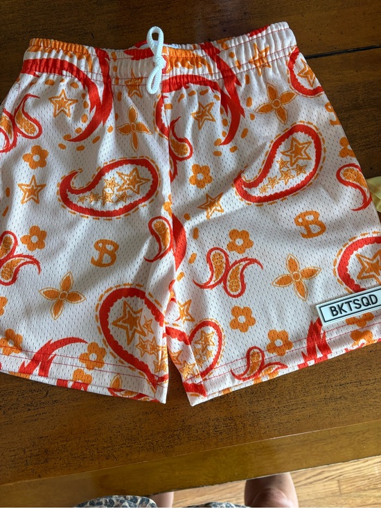 Bucket squad Other - Orange Paisley Kids Swim Shorts